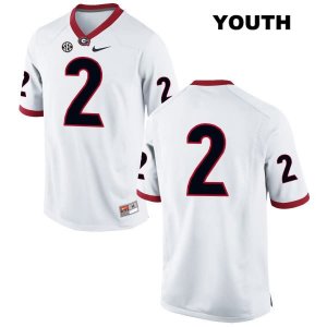 Youth Georgia Bulldogs NCAA #2 Jake Camarda Nike Stitched White Authentic No Name College Football Jersey RMI1254BA